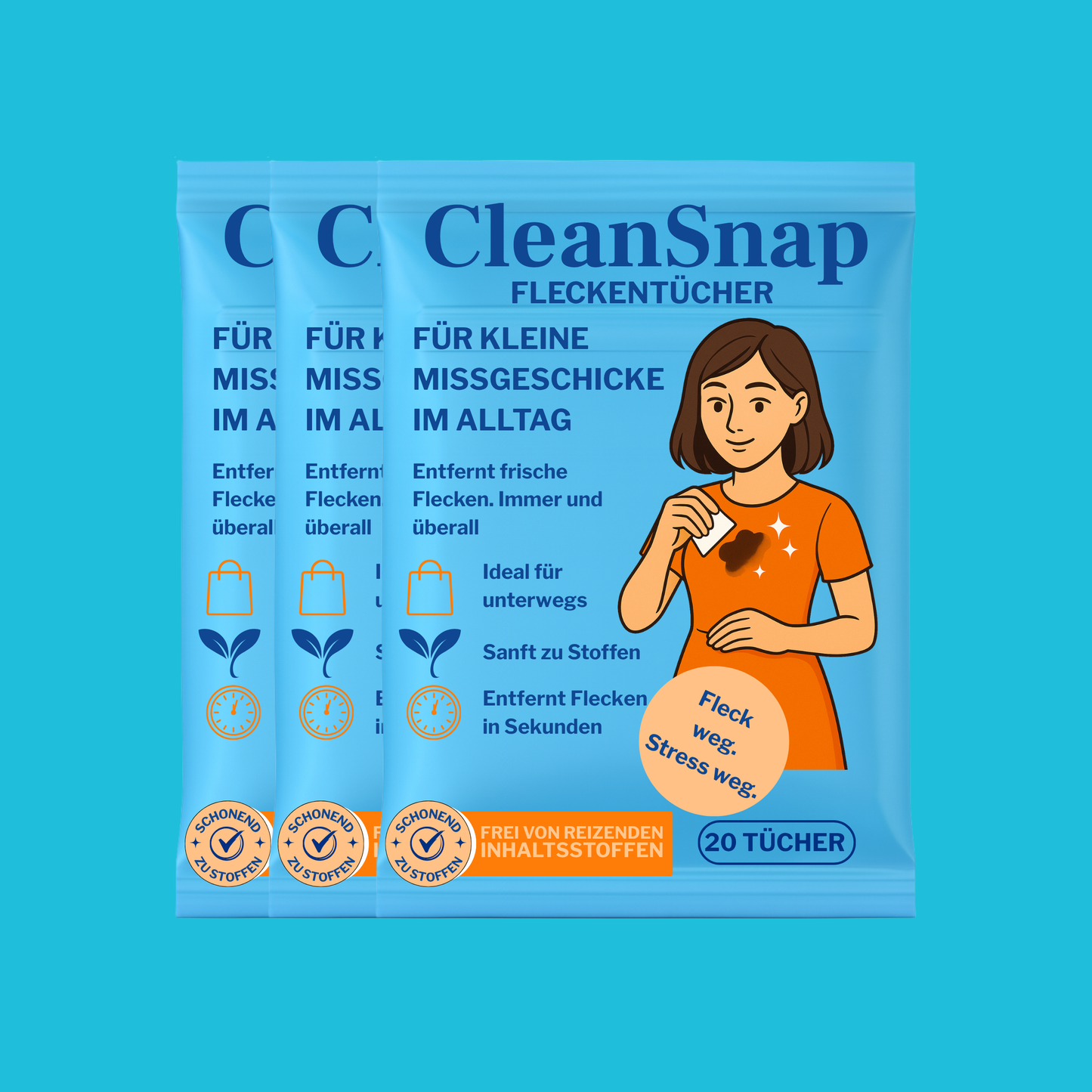 CleanSnap 3er Set - 60 Tücher