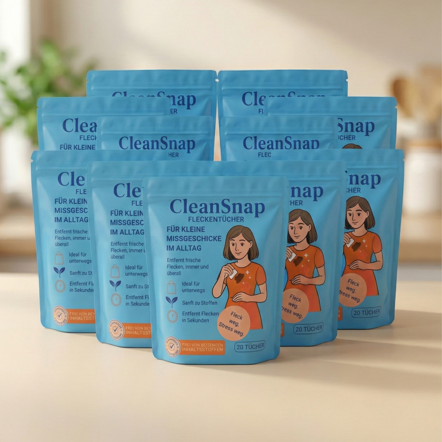 CleanSnap 10er Family Box – 200 Tücher