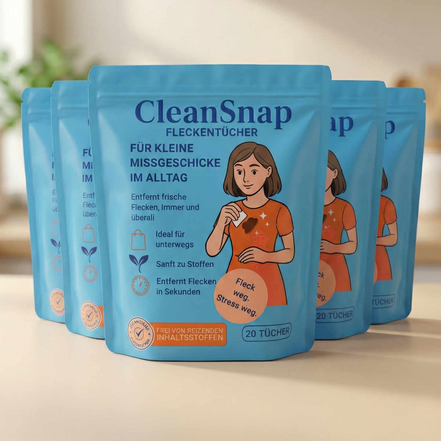 CleanSnap 5er Set – 100 Tücher